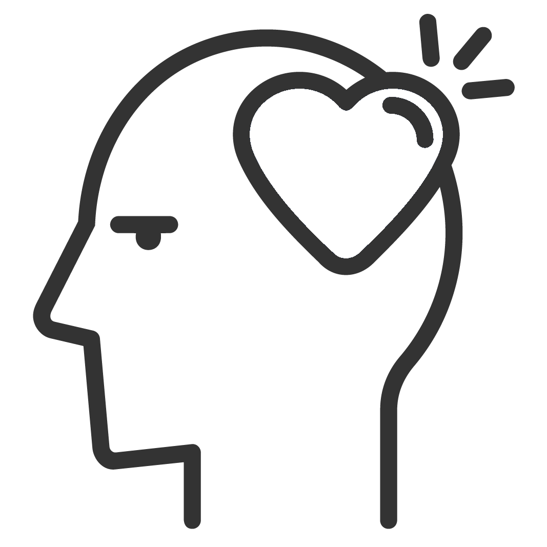 Ilustración de una persona con un corazón en la cabeza, sobre la relación entre comprender y sentir un cambio.